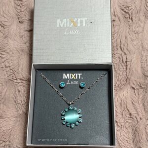 Silver and Blue Jewelry Set